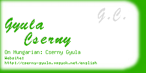 gyula cserny business card